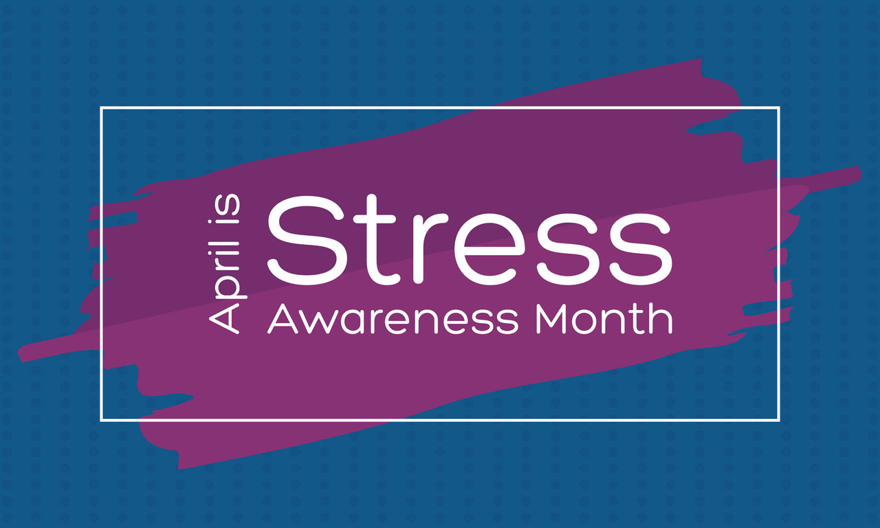 April is Stress Awareness Month. Poster, card, banner and background design. Vector illustration EPS 10.